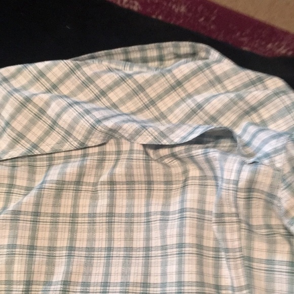 Womens Rugged Exposure vented long sleeve button down top large green and white - Picture 8 of 12